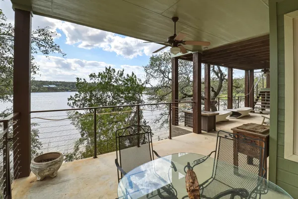 a outdoor view with a sitting space