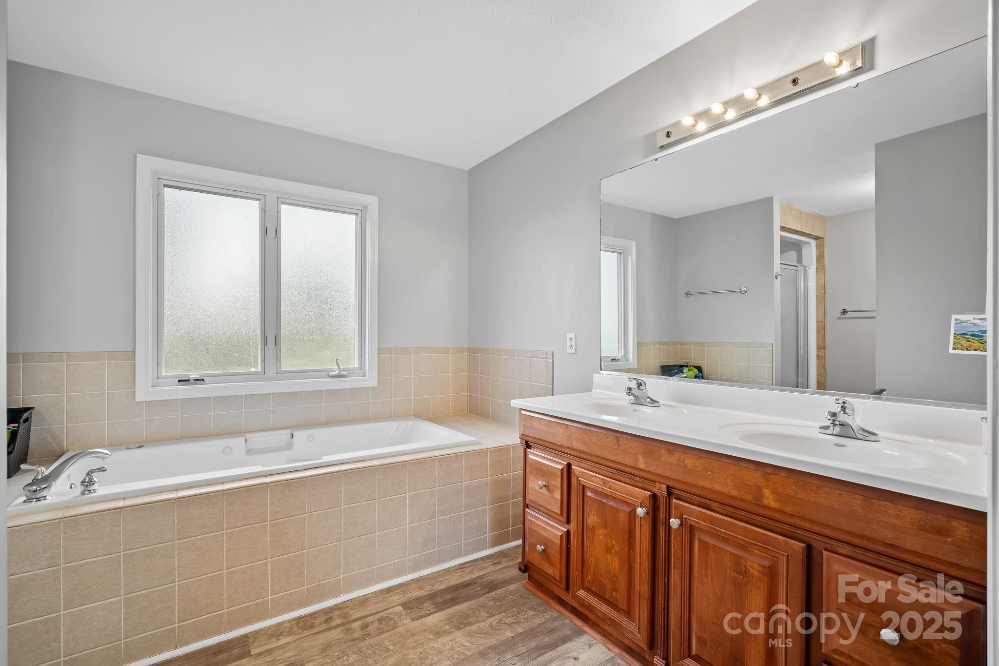 21 Presbyterian Church Road Mills River, NC 28759 - Photo 23 of 48 a bathroom with a tub sink and mirror