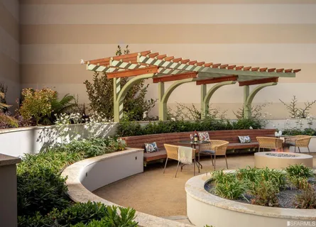 a front view of a building with street view