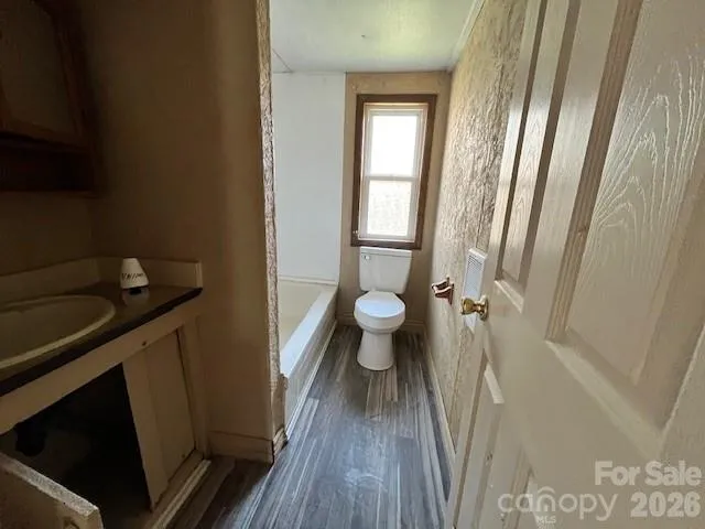 a bathroom with a sink and toilet