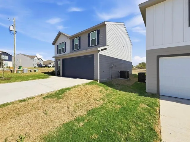 a swimming pool with view of buildings