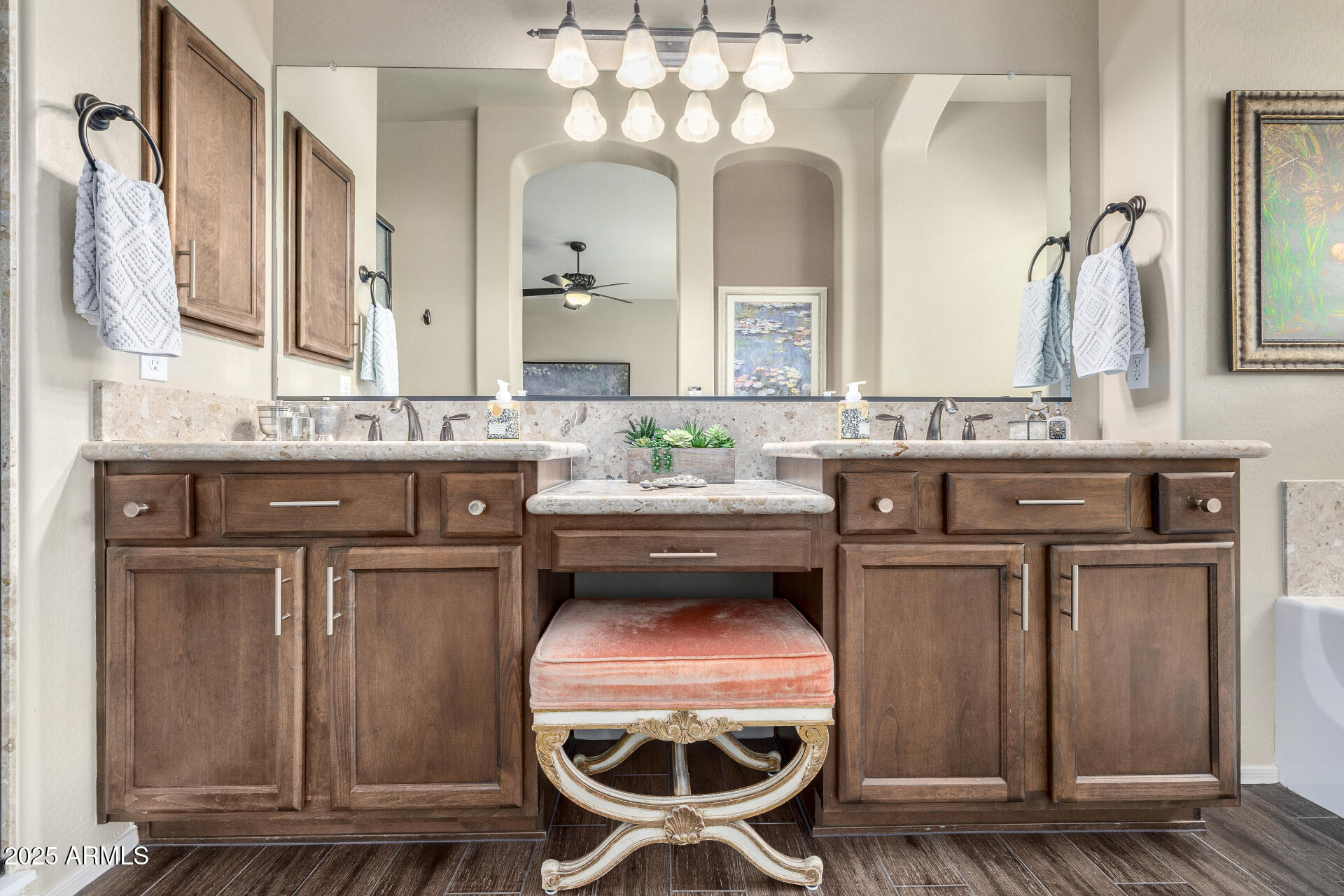 1822 North Waverly Mesa, AZ 85207 - Photo 43 of 91 a bathroom with a sink a mirror and a toilet