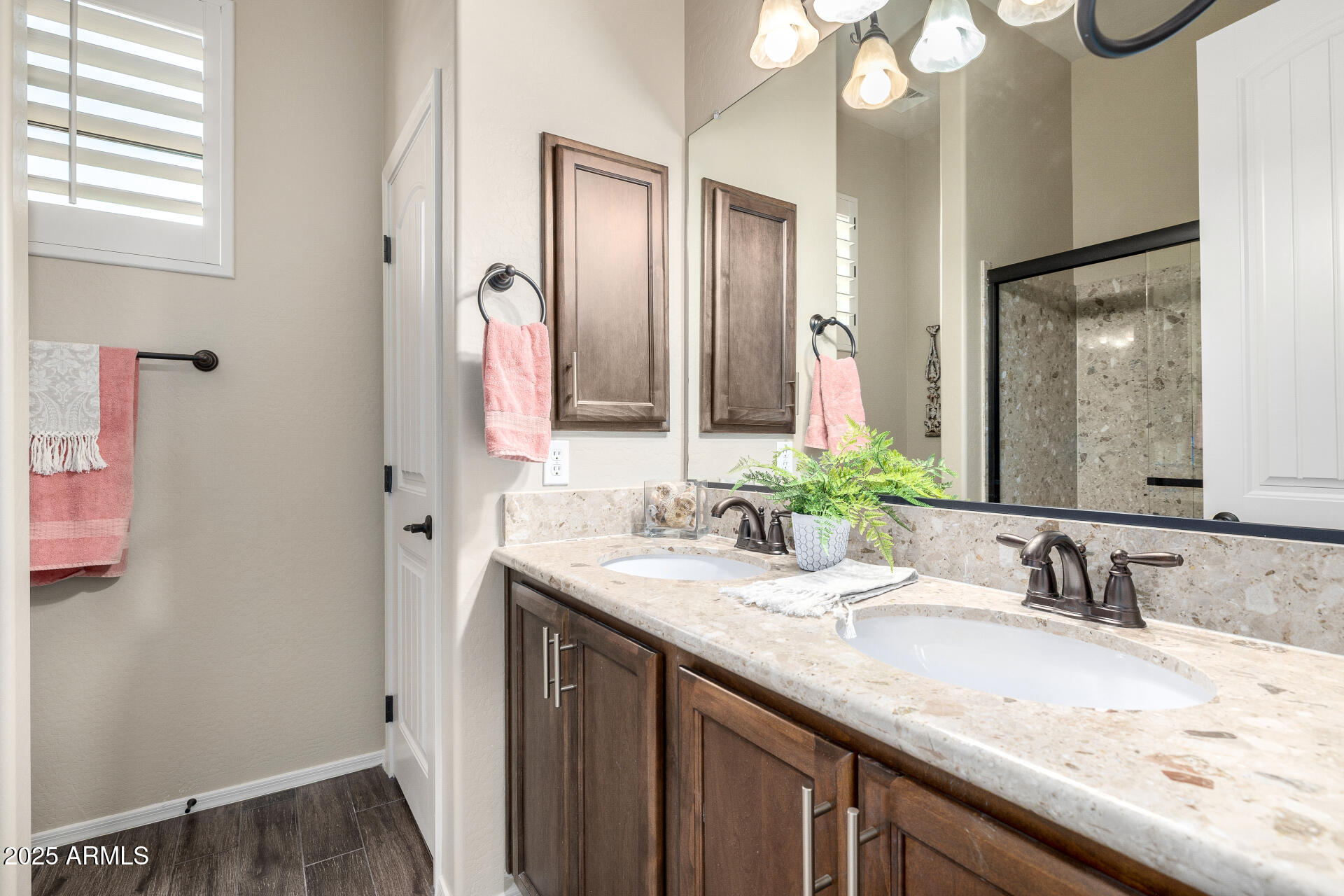 1822 North Waverly Mesa, AZ 85207 - Photo 50 of 91 a bathroom with a granite countertop sink and a mirror