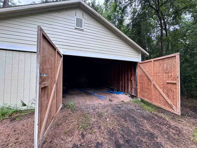 a backyard of a house