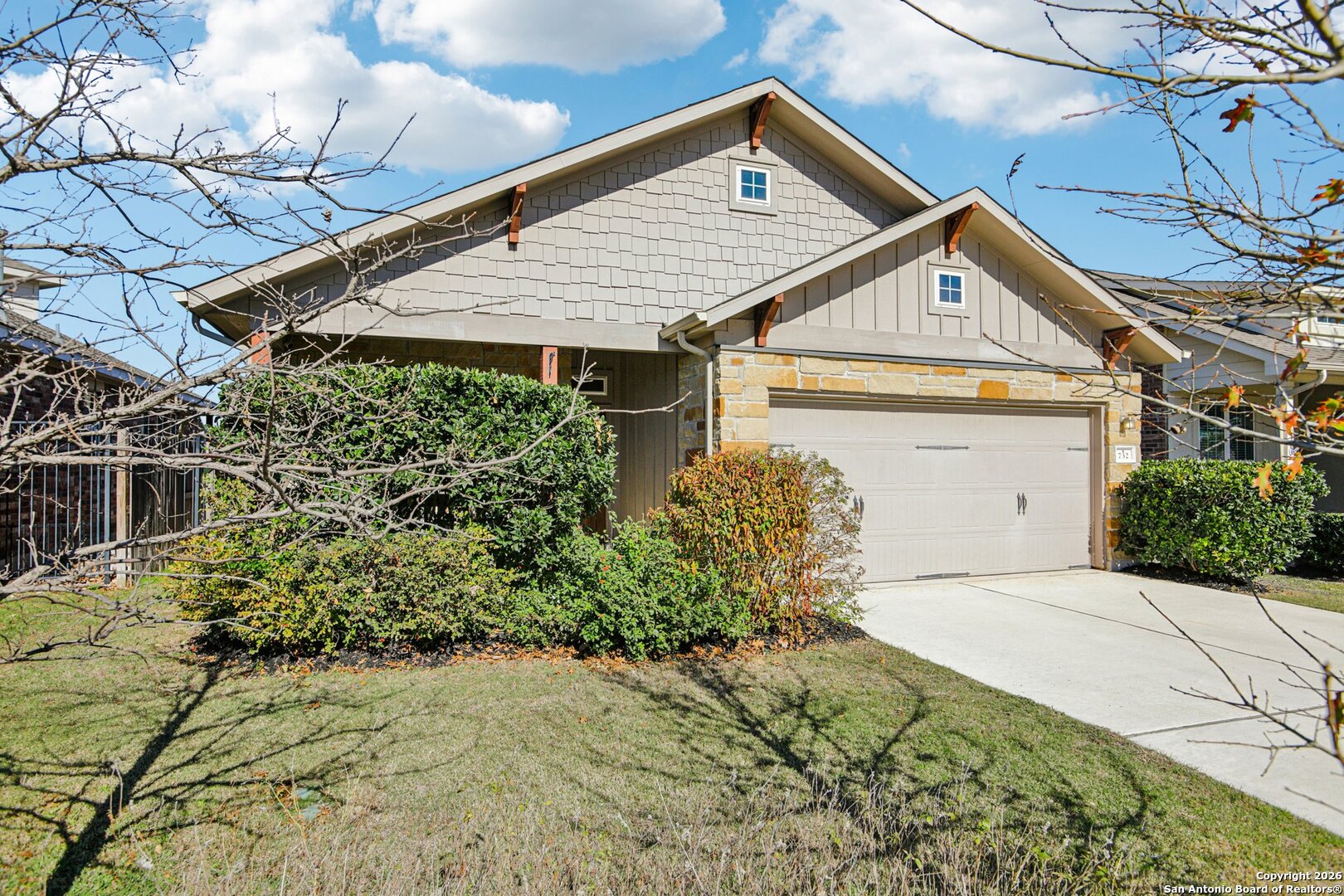 732 Bonnet Boulevard Georgetown, TX 78628 - Photo 52 of 55 a front view of a house with a yard and garage