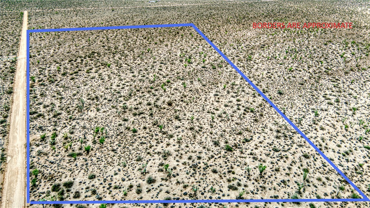 Overview of rural landscape with a desert landscape and property boundaries highlighted
