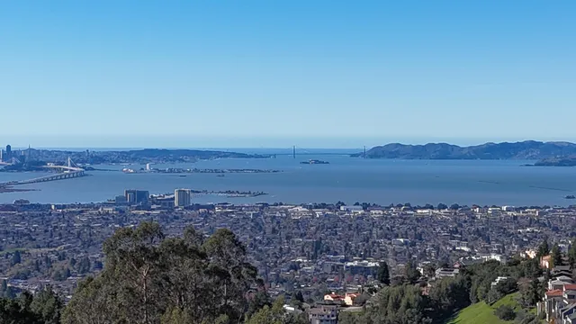 a view of lake and mountain
