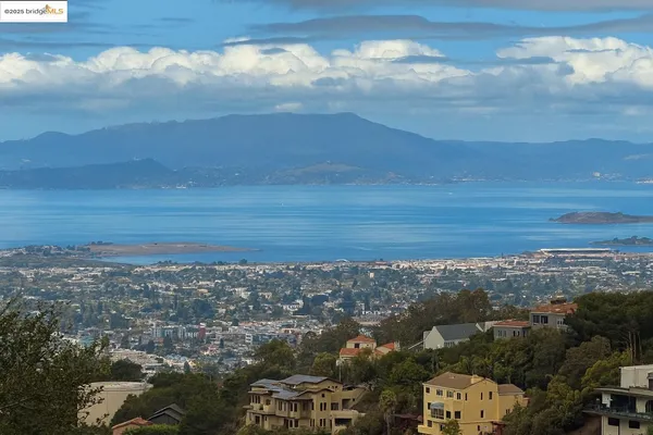 a view of city and mountain
