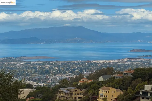 a view of city and mountain