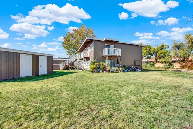 a house view with a garden space