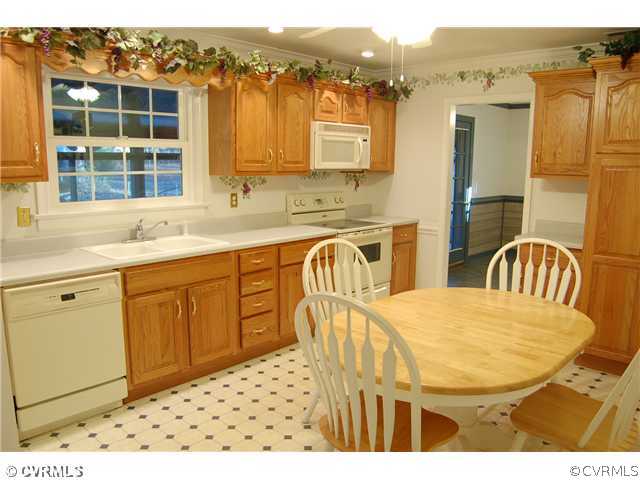 8100 Winterpock Road Chesterfield, VA 23832 - Photo 2 of 21 a kitchen with stainless steel appliances granite countertop a sink a microwave cabinets and a dining table