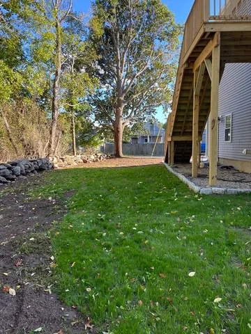 a view of wooden deck