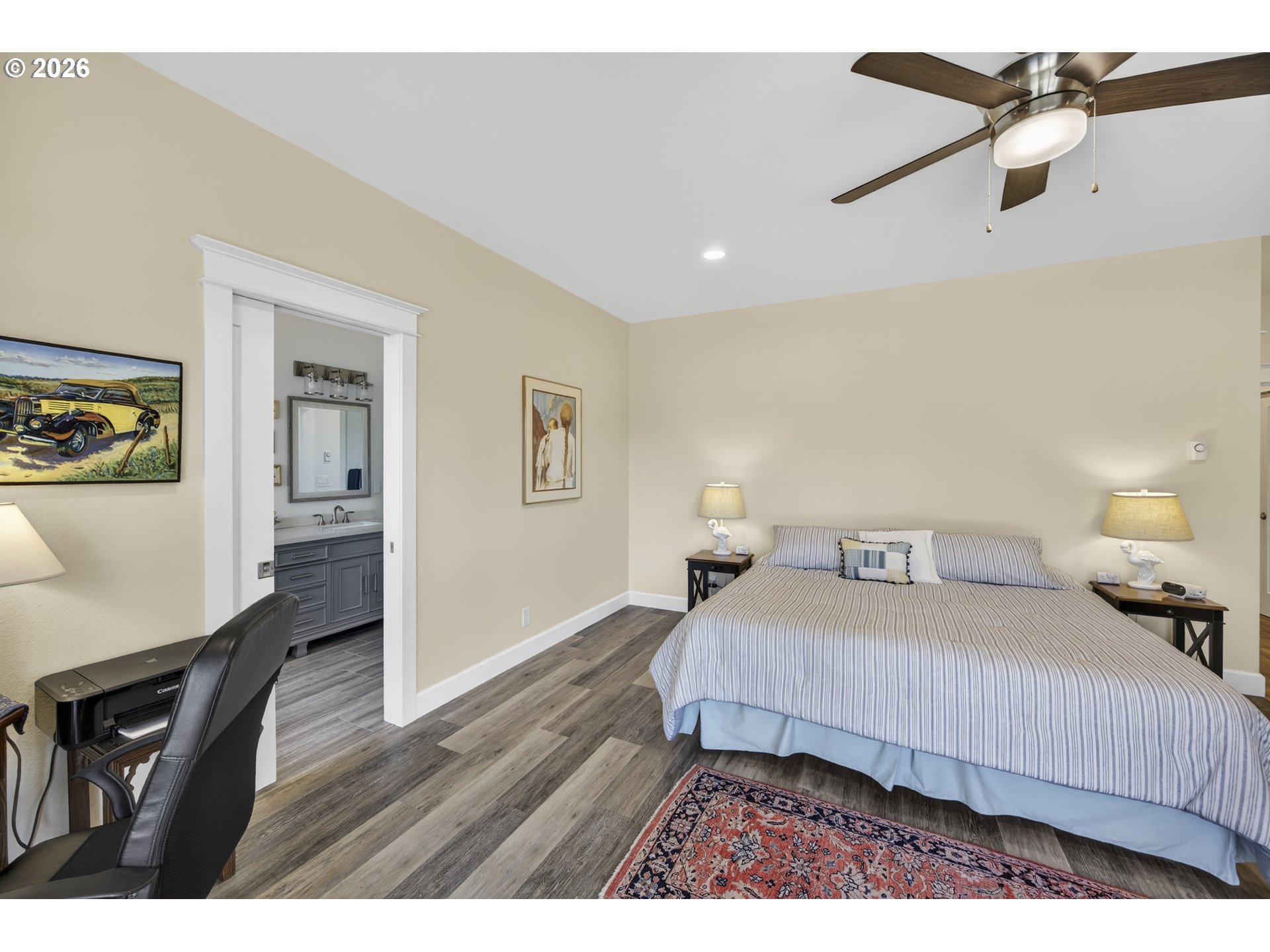 88084 Lake Point Drive Florence, OR 97439 - Photo 20 of 22 a bedroom with a bed window and a table