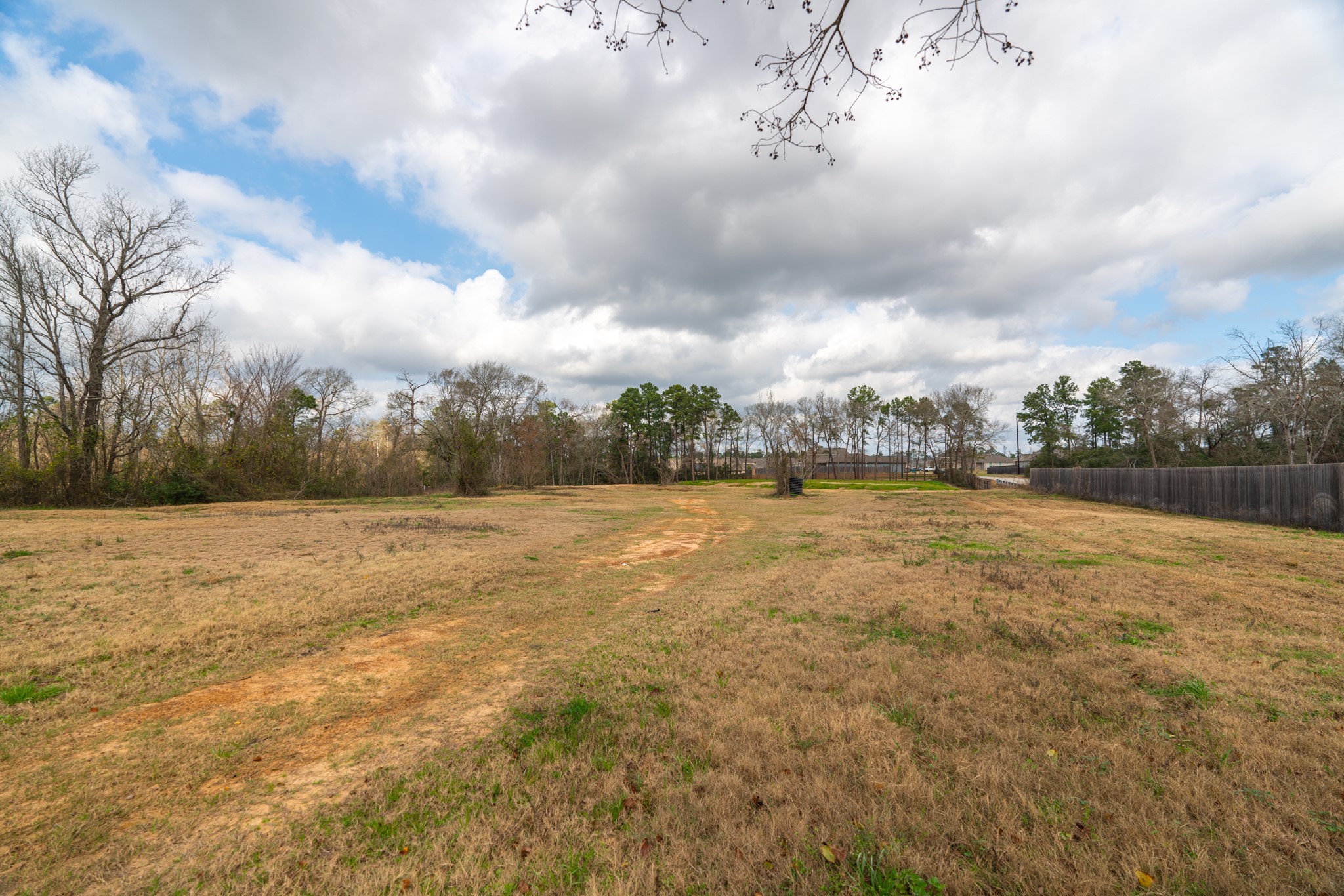 25503 Hufsmith Cemetery Road Tomball, TX 77375 - Photo 20 of 24 Under Tomball's big, beautiful Texas sky, this 5.44-acre unrestricted property opens up to reveal a stunning natural landscape — wide-open, level terrain with a tree line along the perimeter and plenty of cleared, buildable space throughout. This is the kind of blank-slate land opportunity that serious developers and investors dream of finding.