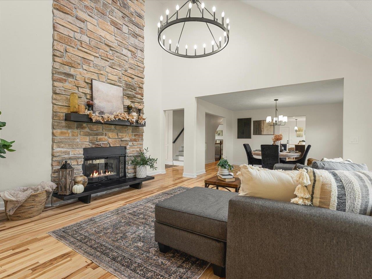 9281 Auburn Road Winnebago, IL 61088 - Photo 5 of 64 a living room with furniture a fireplace and window
