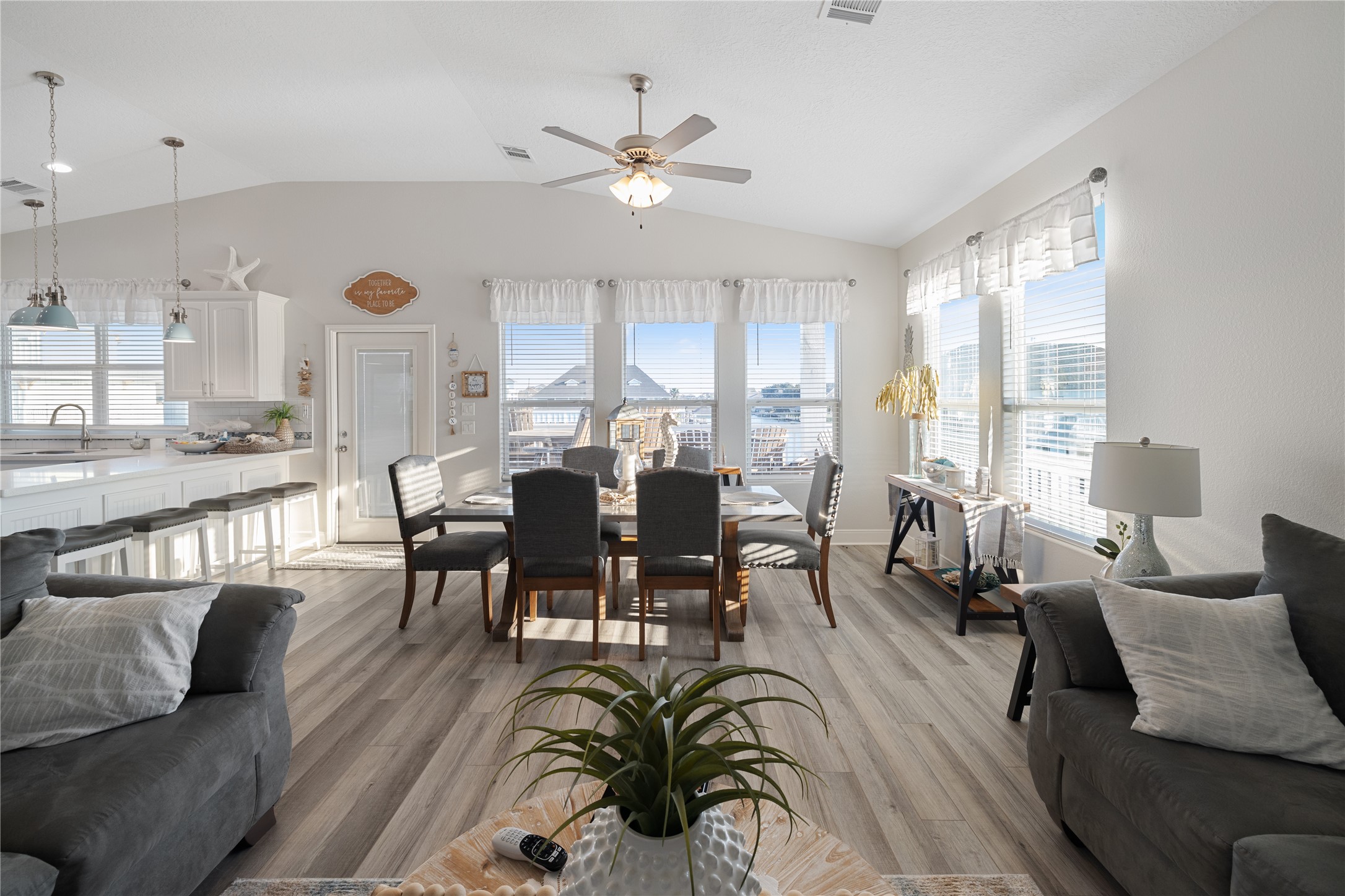 1286 Lagoon Drive Crystal Beach, TX 77650 - Photo 31 of 45 a view of a dining room with furniture window and outside view