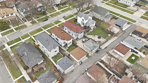 an aerial view of a house