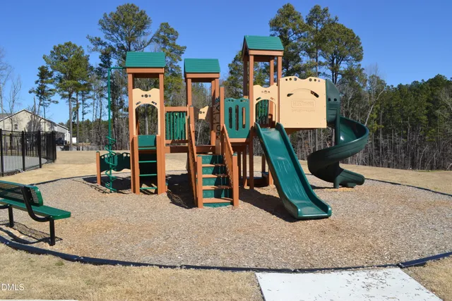 a view of a terrace with a bench
