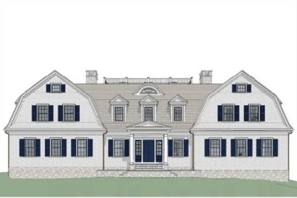 a front view of residential houses