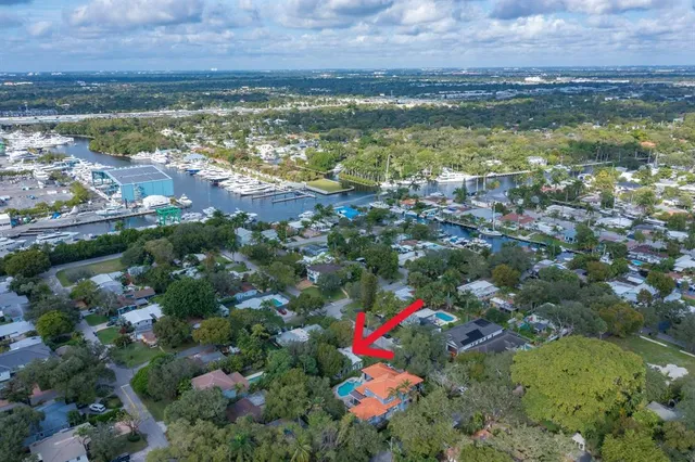 an aerial view of multiple house