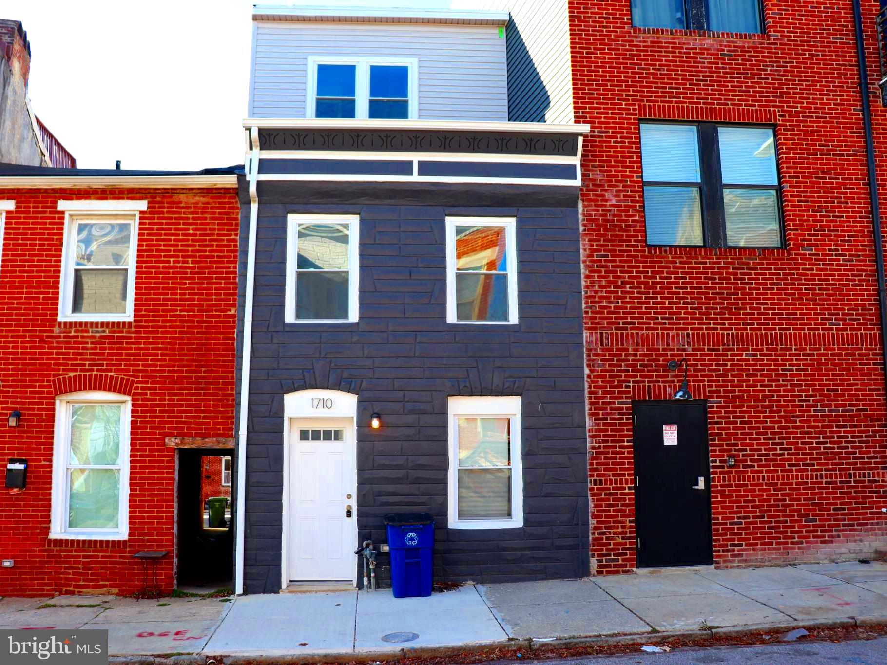 a front view of a building