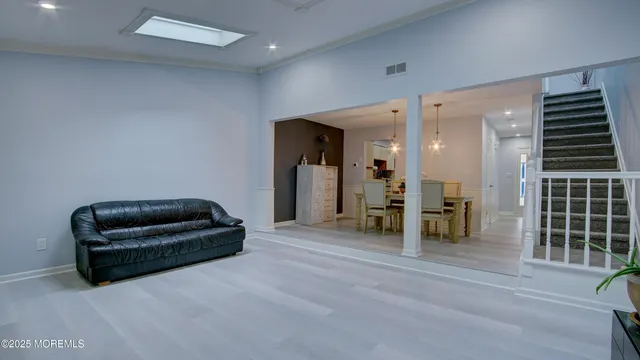 a living room with furniture
