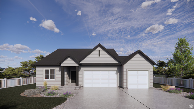 1338 West 2350 South, Unit 19 Perry, UT 84302 - Photo 1 of 14 Modern ranch-style residence featuring light gray siding and a dark roofline