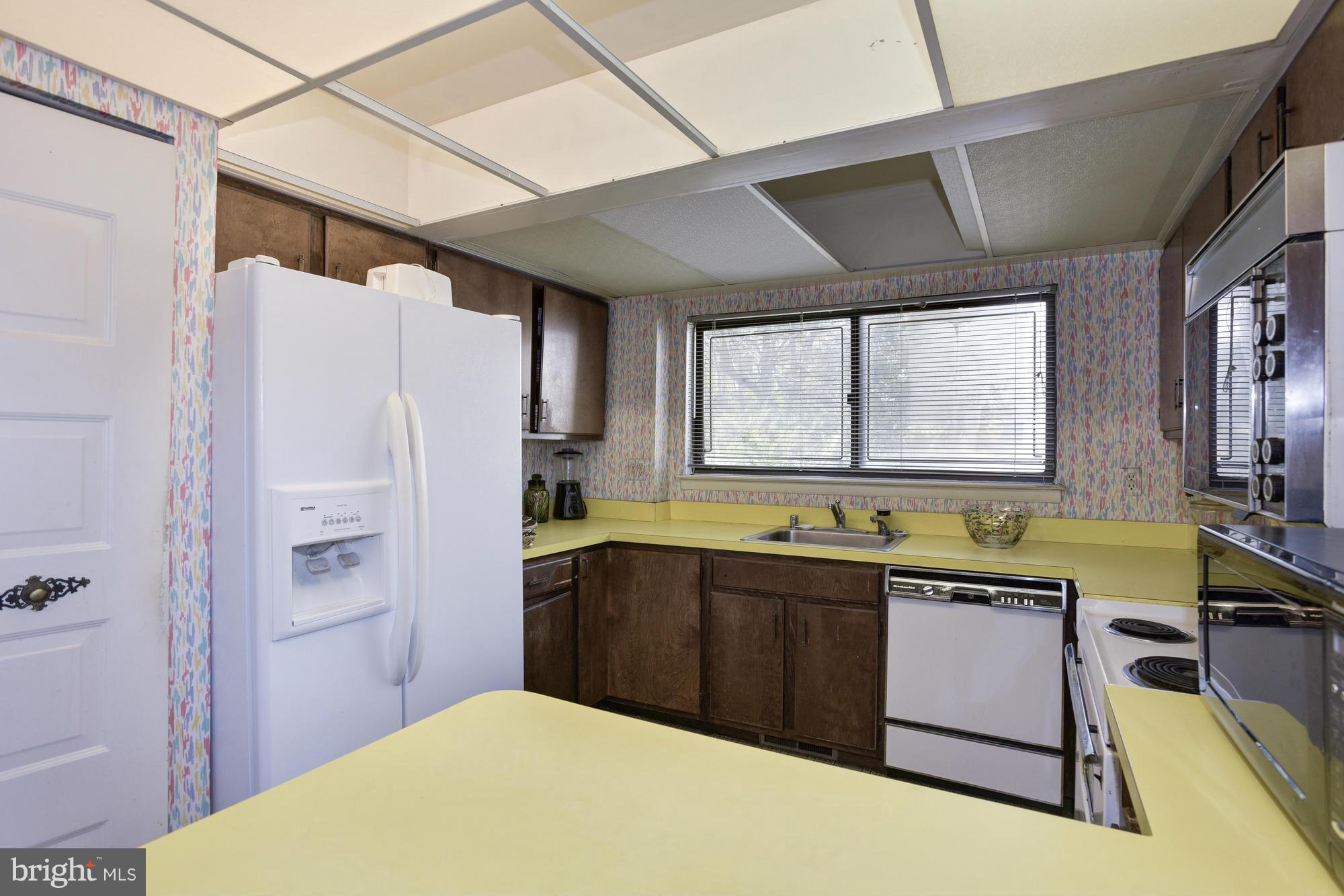 4452 Roland Springs Drive Baltimore, MD 21210 - Photo 11 of 29 a kitchen with a window a sink and a refrigerator
