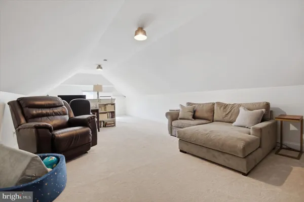 a living room with furniture a couch and a potted plant