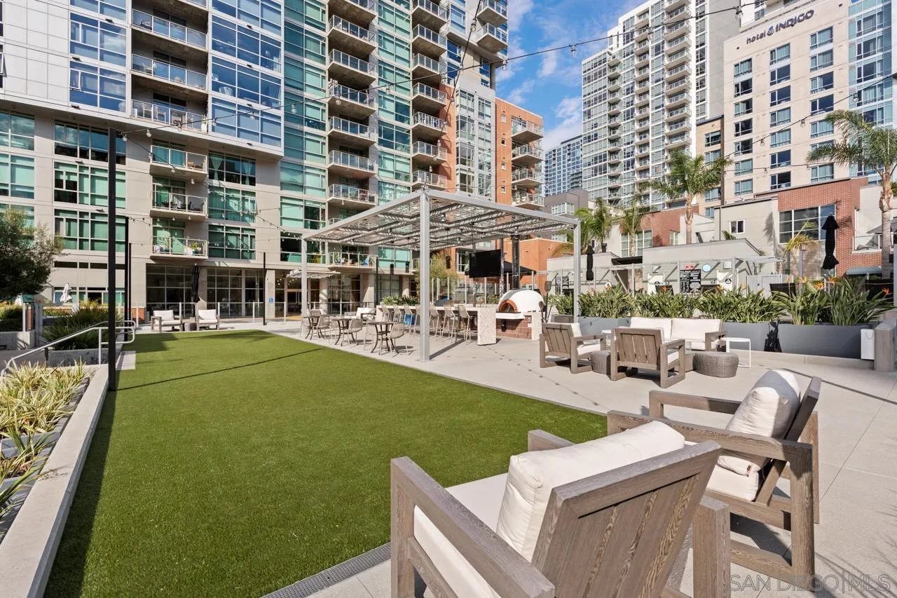 800 The Mark Lane, Unit 2103 San Diego, CA 92101 - Photo 21 of 25 a view of yard with outdoor seating and city view