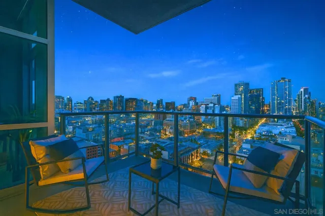 a view of a chairs in a balcony