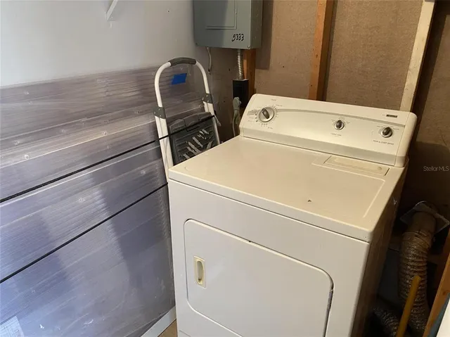 a close up view of washer and dryer