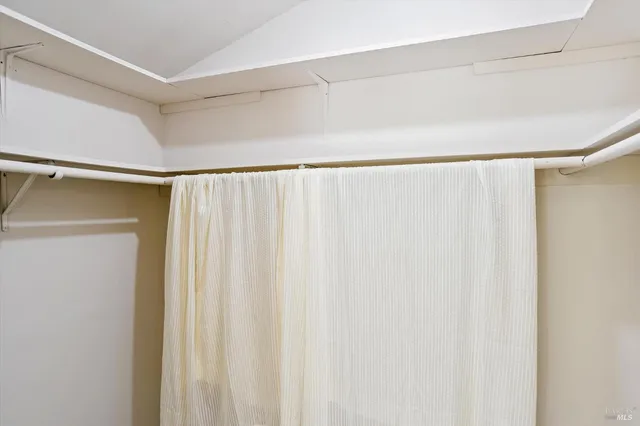 a close up view of curtain