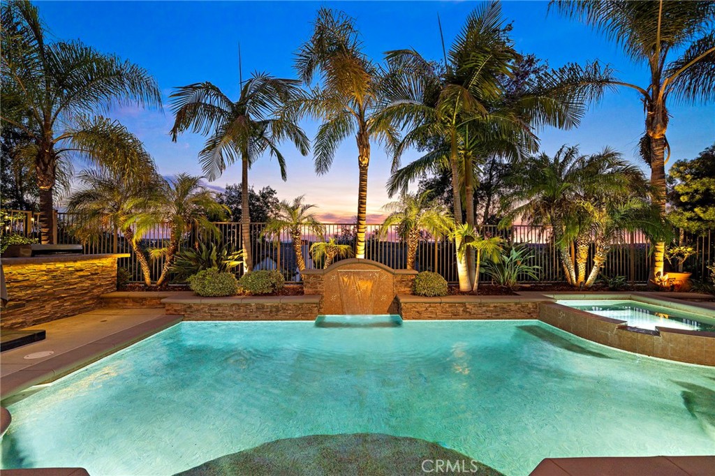 a view of a park with palm trees