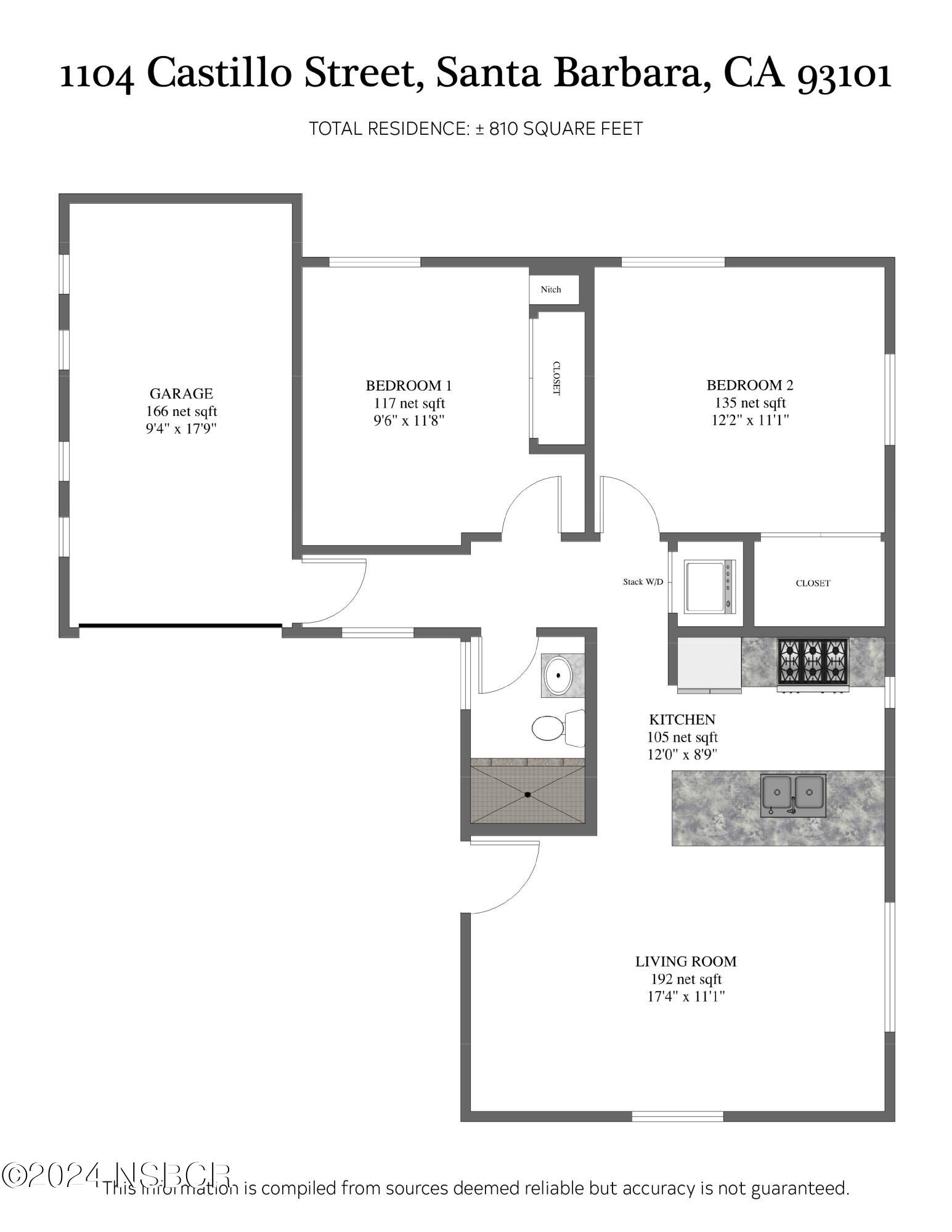 1104 Castillo Street Santa Barbara, CA 93101 - Photo 23 of 23 Floor Plan