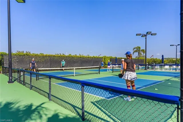 a view of a park with swings