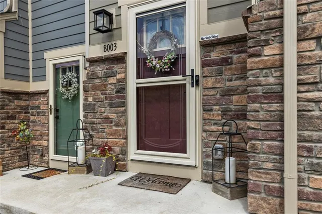 a front view of a house with a window