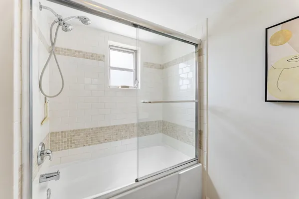a bathroom with a shower