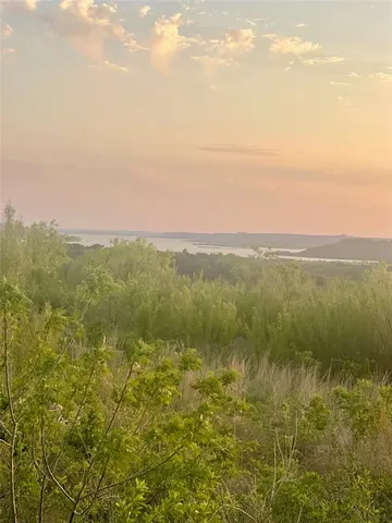 a view of a lake with a city