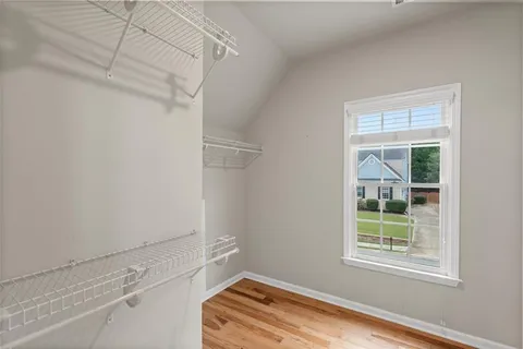 a view of small space with racks on the wall