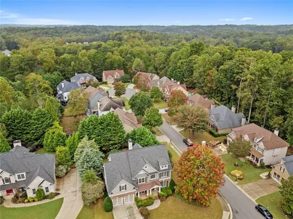 an aerial view of multiple house