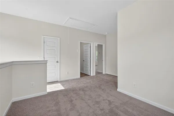an empty room with closet