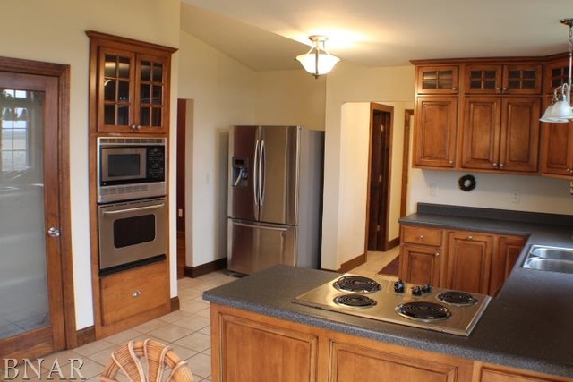 7777 Adam Road Weldon, IL 61882 - Photo 3 of 24 a kitchen with stainless steel appliances granite countertop a refrigerator and a stove