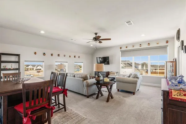 a living room with furniture