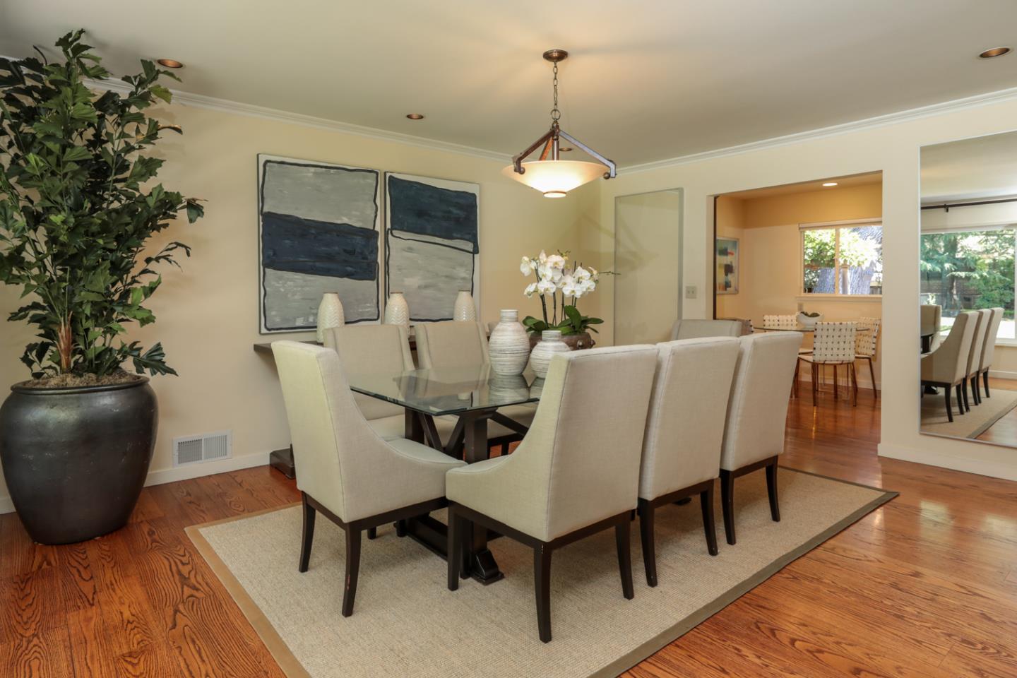 3 Irving Avenue Atherton, CA 94027 - Photo 5 of 22 a view of a dining room with furniture window and wooden floor