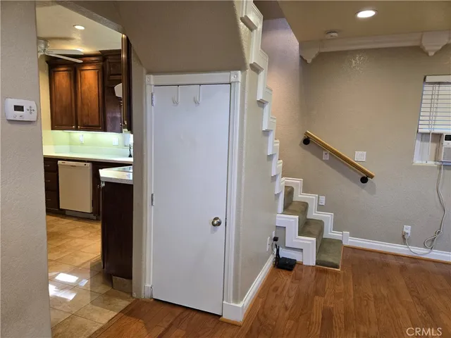 a bathroom with a shower and toilet