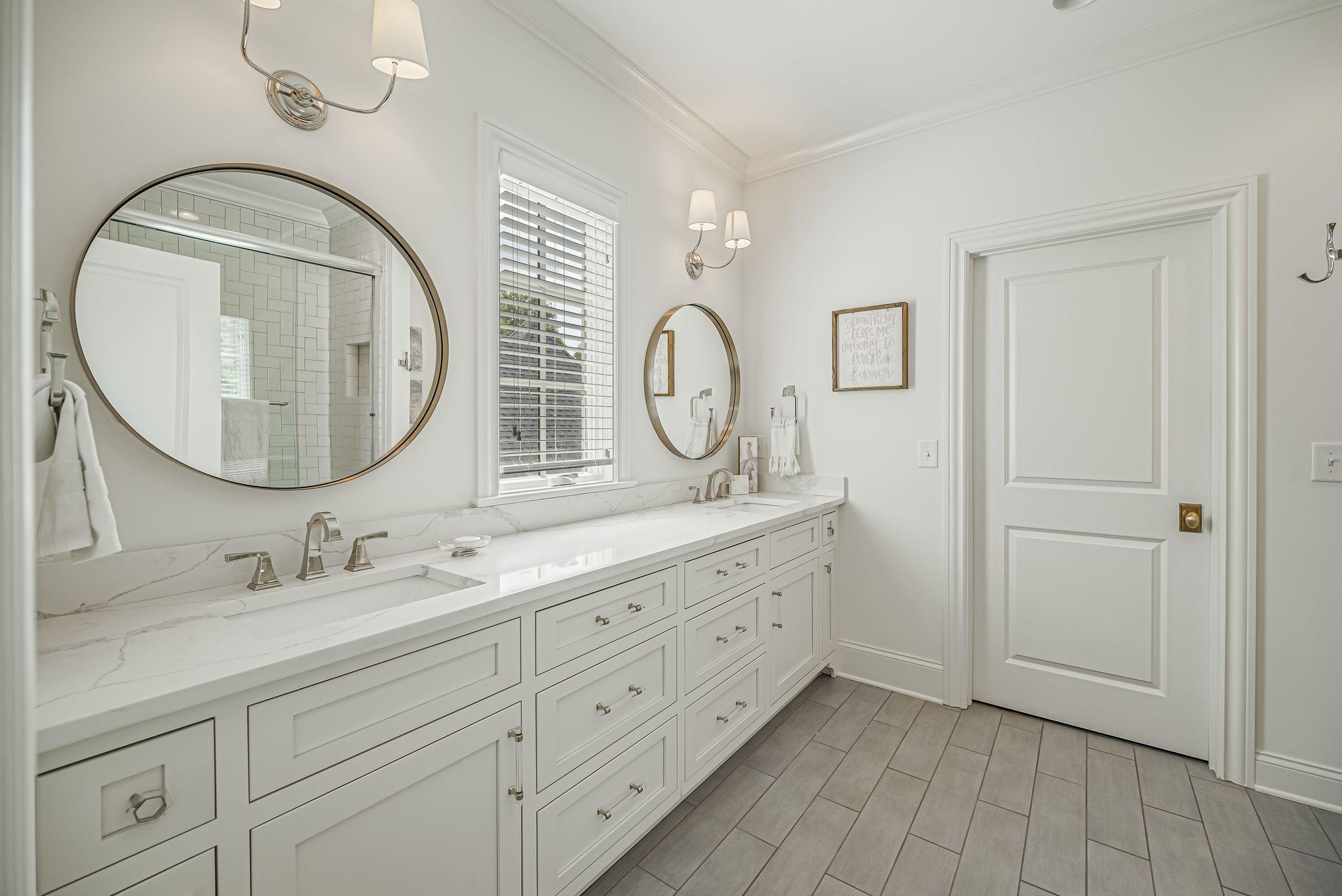 154 A Cheek Road Nashville, TN 37205 - Photo 41 of 61 a bathroom with a granite countertop double vanity sink and a mirror