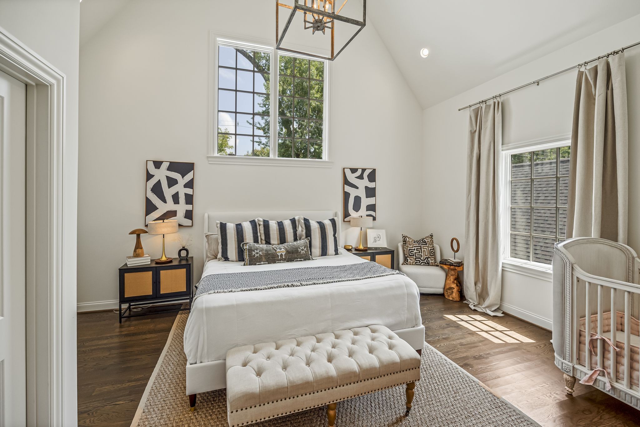 154 A Cheek Road Nashville, TN 37205 - Photo 44 of 61 a bedroom with a bed and wooden floor