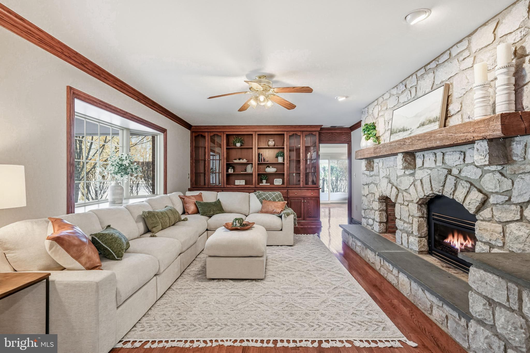 9 Log Cabin Road Perkasie, PA 18944 - Photo 9 of 47 Family Room with Built-ins and Fireplace