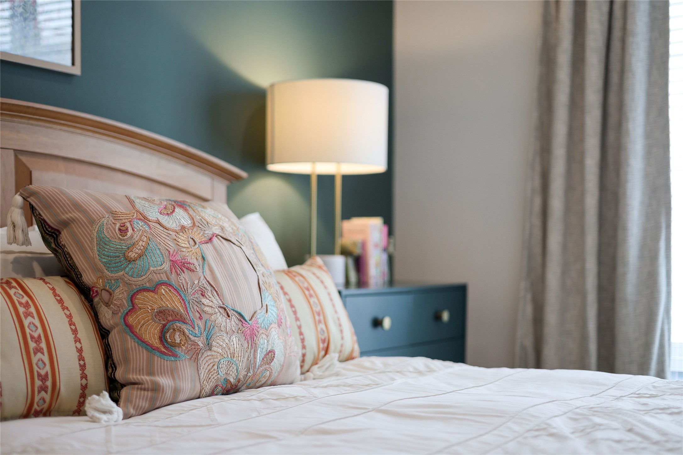 3904 Sightline Street, Unit 125 Austin, TX 78731 - Photo 22 of 37 a bedroom with a bed and a lamp on dresser